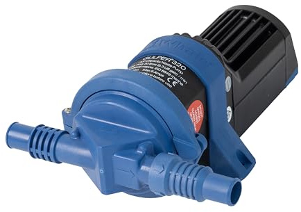 Whale BP2054 Gulper 320 Pump, Manages Gray Waste, 5.0 GPM Flow Rate, 24V DC, ¾ or 1 Inch Hose Connections, Handles Waste from Multiple Drains - No Filters, Non Clog