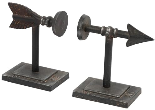 Creative Co-Op Buchstützen aus Gusseisen, Pfeilform, Bronze, 2 Stück