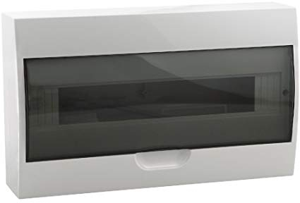 Kanlux Sicherungskasten Kleinverteiler IP40 aufputz Unterverteilung 1-2 reihig 4,6,8,12,18,24,36 Module (18 Module / 1-reihig) - weiß, Kunststoff, water_repellent
