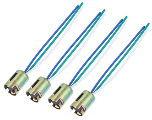 sourcingmap 4 Pcs 3 Wires 1157 Bulb Socket Brake Turn Signal Light Lamp Adapter