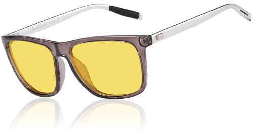DUCO Anti-glare Polarized Night Vision Driving Glasses for Headlight 3029 (GREY)
