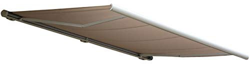 Mendler Elektrische Kassettenmarkise T122, Markise Vollkassette 4x3m - Polyester Sand