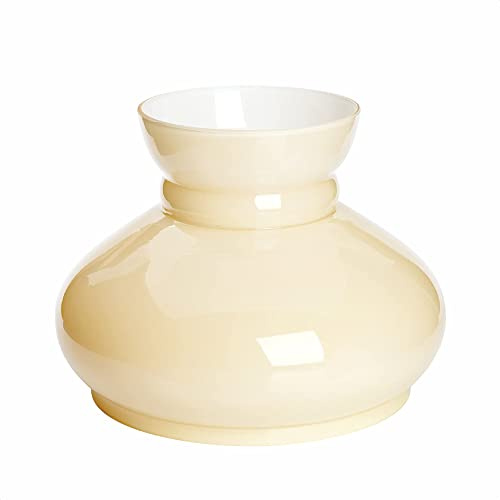 Vesta Schirm für Lampen (Ø 135 mm, unten 100 mm), Höhe 115 mm, Ersatz Lampenschirm aus Glas, Glasschirm für Petroleumleuchten, Laternen, Leuchten, Opalglas, Champagne