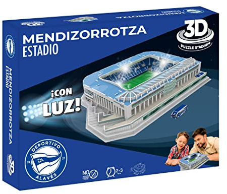 Bandai Eleven Force EF15334 3D-Puzzle, Stadion Mendizorrotza (Alavessport) mit Licht, detailliertes Sammlermodell, optimales Geschenk für Fußballfans