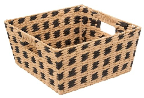 Five - Panier de rangement tressé naturel et noir 31 x 15 cm