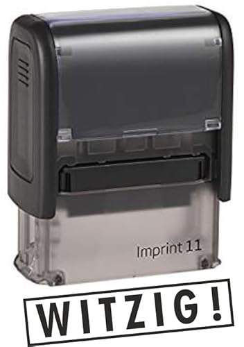 Selbstfärber Imprint, Sprüche-Stempel – WITZIG - von Kaufhaus 2010 zum Bestempeln von Schriftstücken aller Art, Gruß- und Glückwunschkarten, Textilien und vieles mehr. 37 mm lang