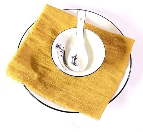 XIAOXIN 10 Stück Gaze-Tischtuch-Servietten, 40 x 40 cm, Baumwolltuch, für Zuhause, Küche, Herbst, Ostern, Ramadan, rustikale Land-Hochzeitsdekoration