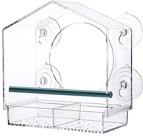 Durchsichtiges Vogelfutterhaus Aus Acryl Mit Starken SaugnäPfen Am Fenster Abnehmbare Samenschale GroßEs Vogelfutterhaus FüR Den AußEnbereich FüR WildvöGel