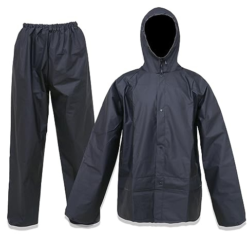 Rain Suits for Men Women Waterproof, Breathable Rain Coats Durable Ultra-Lite Rain Gear Waterproof(Black,XL)
