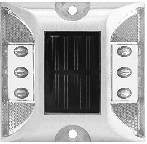 Ausla Solar Power Bodeneinbauleuchte mit 1000m Sichtbarkeit, wasserfest, Druckguss Aluminium, für Straßen, Einfahrten, Höfe und Gärten (Weiss)