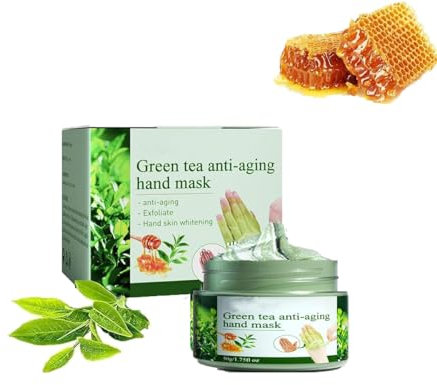 Masque pour les mains au thé vert, masque hydratant pour les mains, crème pour les mains au thé vert, crème pour les mains (1 pièce)