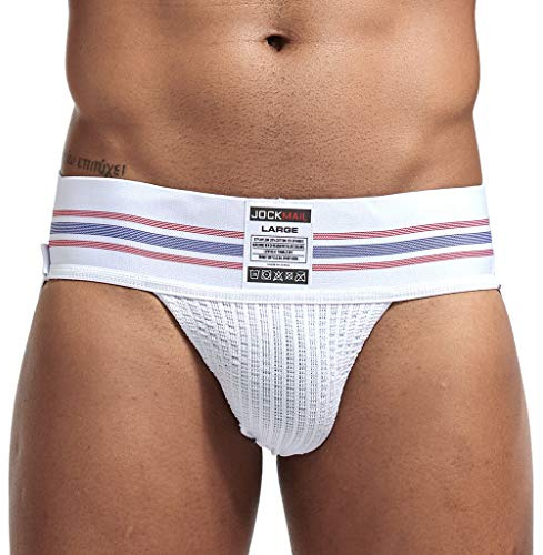 NUSGEAR Tangas para Hombre Slips Ropa Interior Jockstrap Suspensorio Bragas Pantalones Cortos Sexy Calzoncillos Bóxer para Hombre Thong Lencería Deportivo Algodón Suave Transpirable Tallas Grandes