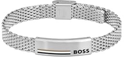 BOSS Jewelry Pulsera de Eslabones para Hombre Colección ALEN en Acero Inoxidable con una Placa Grabada - 1580611