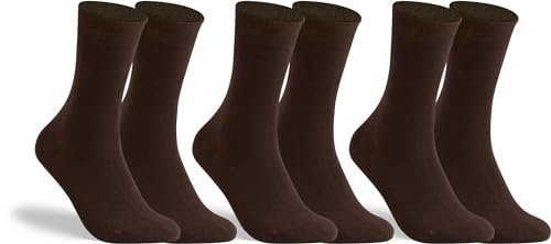 RS. Harmony Socken ohne Gummibund für Herren, aus Baumwolle 31212 | 3 Paar | dunkelbraun | 43-46