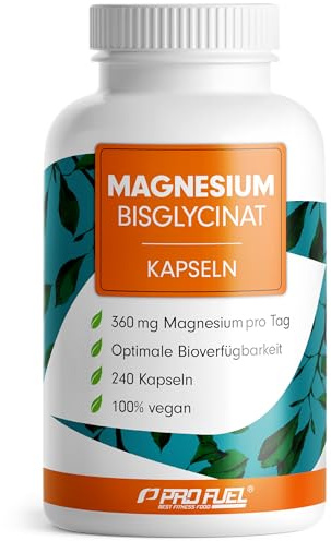 Magnesium Bisglycinat Kapseln 240x - 3000 mg Magnesium-Bisglycinat, davon 360 mg elementares Magnesium pro Tag - laborgeprüft mit Zertifikat - 100% vegan - Vorrat für 80 Tage