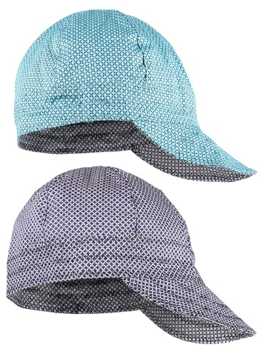 BOCOMAL 2 Pack Welding Cap Plaid Style CAT2 NFPA2112 Flame Resistant 7OZ Midweight Welder Hats 7 7/8