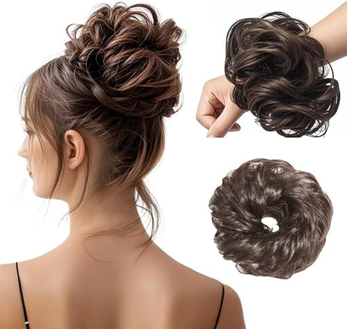 XFSRG Ciambella Chignon Messy Bun Elastico Posticcio Capelli Sintetici Acconciatura Updo Voluminoso Naturale