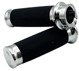 Griffe Lenker Motorrad 1 25mm Handgriffe Lenkergriffe Schwarz Chrom Für Har&Ley Touring Road King Electra Glide Dyna Sportster XL Softail