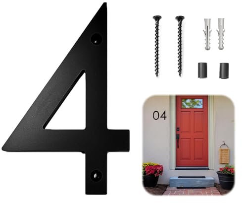 JAONLD Numero Civico Esterno Moderno 3D Esterno Personalizzato Numero Casa Grande,Look Moderno e Galleggiante Resistente alle Intemperie,Vite Fissa Porta Numero per Porte Ufficio,Caselle Postali(4)