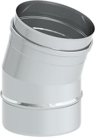 Schornstein Winkel/Bogen einwandig 15 Grad starr aus Edelstahl, Durchmesser 100 mm