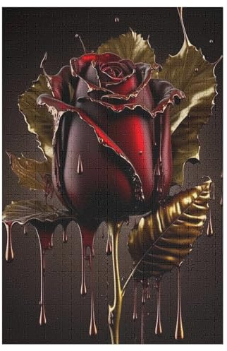 Puzzle Für Erwachsene, 1000 Teile, Rose, Holzpuzzle, Holzpuzzle, Geburtstagsgeschenke, Puzzle, Wanddekoration （78×53cm）