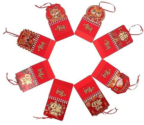 KICHOUSE 8stücke Teiliges Wandkalender Traditionelle Handgerissene Chinesische Designs Praktische Mini Kalender Für Büro Und Zuhause Klare Druckqualität Und Stilvolle