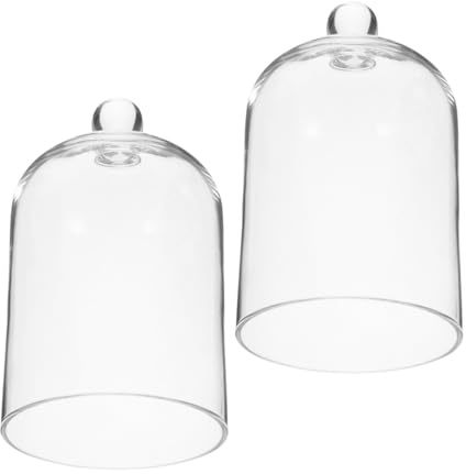 Garneck 2pièces Cloche Verre Transparente pour Fleurs Séchées Et Parfums Couvercle Décor Élégant pour Présenter Vos Créations Et Cosmétiques
