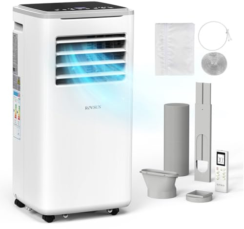 Bonnlo 9000BTU Portable Air Conditioner, 5-in-1 Air Conditioning Unit, Heater 7000BTU, Dehumidifier, Sleep Mode, Fan 2 Speeds - Remote Control and Digital Display, 24H Timer, w/400cm Window Seal Kit