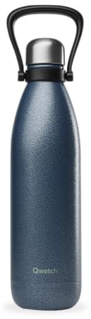 Qwetch - Bouteille Isotherme Originals ROC 750ml Navy - Revêtement Anti-Rayures Ultra Résistant - 24h Froid / 12h Chaud - Étanche, Poignée Intégrée, Lavable au Lave-Vaisselle - Gourde Inox Durable