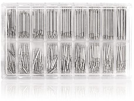 Tiges de liaison en acier inoxydable pour bracelets de montre - 8 à 25 mm - Outils de réparation - Assortiment de broches à ressort en acier inoxydable pour bracelets de remorque