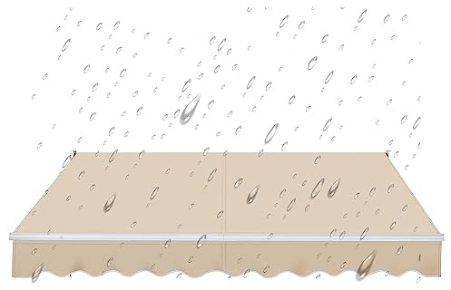 Housse de protection pour store rétractable - Tissu pare-soleil en polyester respirant et résistant, imperméable et coupe-vent pour terrasses et jardins - 39 tailles disponibles (beige, tail