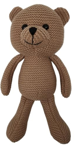 Häkeln Bär Toys - 25cm handgemachtes weiches Spielzeug süß gestricktes Knuddelspielzeug | Cartoon-Kinderspielzeug für Kinder, Vollbär wie ein Sofa Wohnzimmer Cam