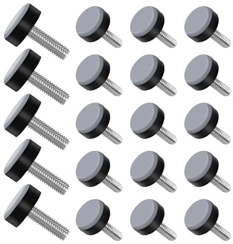 BREANIFULL 20 X PTFE Stellfüße Robuste Gleitfüße Mit M6 Gewinde für Bodenschoner PTFE-Gleiter mit Gewinde für Möbel Auf Teppich, PVC, Laminat und Linoleum