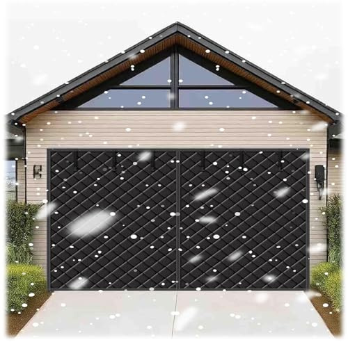 Garagedörrskärm för Vinter, Dörrisoleringssats, Magnetisk Värmeisolerad Dörrgardin, Väderbeständig, Vindtät, Ljudisolerad Oxford-tyg Och Tjockare Bomullsöverdrag(W480xH340cm)