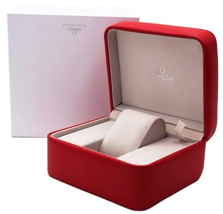 ROUREOX Classico Stile Scatola Orologio Rosso Conservazione Custodia Pressione Rilascio Meccanismo Morbido Fodera Protezione Organizzatore Scatola Ricambio Imballaggio per OMEGA