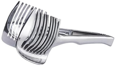 Rebanador de limón y naranja de mano de cocina de acero inoxidable, Clip for cortar tomate, fruta, cebolla, accesorio cortador de artículos de cocina(Aluminium alloy)