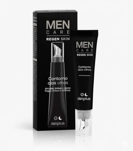 Contorno de Ojos Men Care Regen Skin - Crema Antiedad para Hombre 15ml - Reduce Bolsas, Ojeras y Arrugas - Efecto Revitalizante con Aplicador de Precisión - Todo Tipo de Pieles