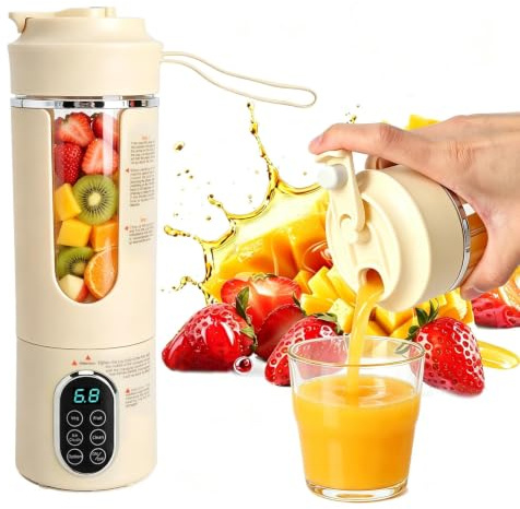 700ML Batidora de Vaso Portatil, Licuadora Portatil Mini Batidora Type-C con 12 Cuchillas Inox, 4 Velocidades, Botella Batidora para Batidos, Fruta, Oficina, Gimnasio y Viaje