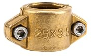 Gardena Klemmschalen: Schlauchschelle aus Messing zur Befestigung von Saug- oder Hochdruckschläuchen, passend für 25 mm (1 Zoll)-Schläuche (7211-20)