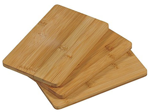 Kesper Frühstücksbrettchen, 3er Set, aus -zertifiziertem Bambus, Maße einzeln: 22x14x1cm