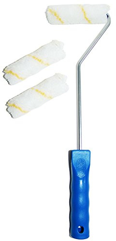 3x Malerwalze Farbrolle Farbwalze Maler Rolle 10cm Gelbfaden + 3x Bügel 41cm