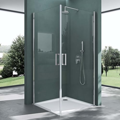 Mai & Mai Cabine de douche en angle 90x90 portes de douche pivotantes auto-levantes pare douche paroi de douche RAV24K