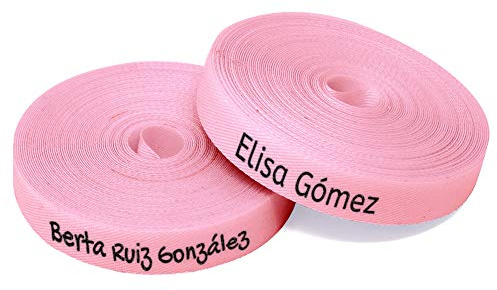100 etichette rosa con nome personalizzate da stirare sui vestiti. Nastro termoadesivo per asili nido, scuole e case di cura. Etichette personalizzate con un'icona di colore