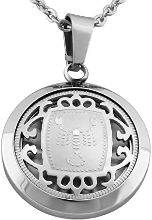 Hanessa Sternzeichen Halskette in Silber – Edelstahl Kette mit Anhänger & Gravur – Personalisierter Schmuck für Damen & Herren, 50-60 cm – 12 Sternzeichen zur Auswahl