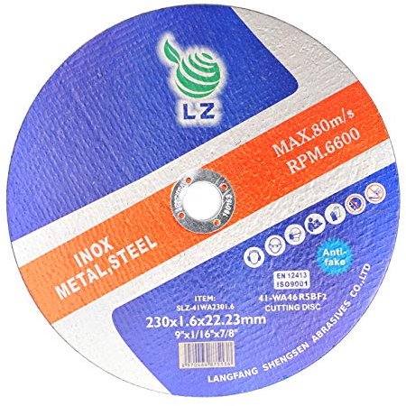 Disques à tronçonner 230 x1.9 x22.23 mm - Jeu de 10 - Pour meuleuse d'angle, pour métal, acier inoxydable, acier et métaux non ferreux, par LZ