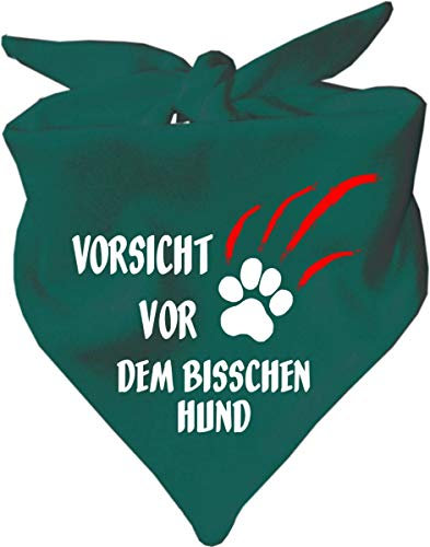 Hunde Dreiecks Halstuch (Fb: türkis) (Gr. 1 (55 cm)) Vorsicht vor dem bisschen Hund