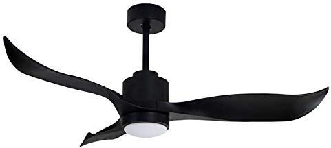 VENTILATORE A SOFFITTO RONDINE 132 CM 3 PALE IN ABS NERO CON LUCE LED E TELECOMANDO A DISTANZA