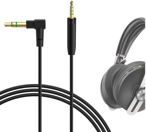 GEEKRIA Cable de audio compatible con Sennheiser Momentum 4/3/2, HD1 On-Ear, HD 458BT, HD4.50SE, HD4.50, HD350BT, 3,5 mm a 2,5 mm (cable de repuesto 1,2 m)