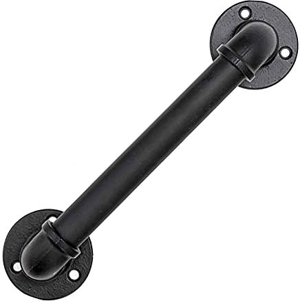 Gorssen main courante,30cm main courante pour escalier noir,Rampe d'escalier,rampe escalier de Barre de Garde de rétro de Tuyau de Fer de Vent Industriel,pour les escaliers,les murs,loft,couloir