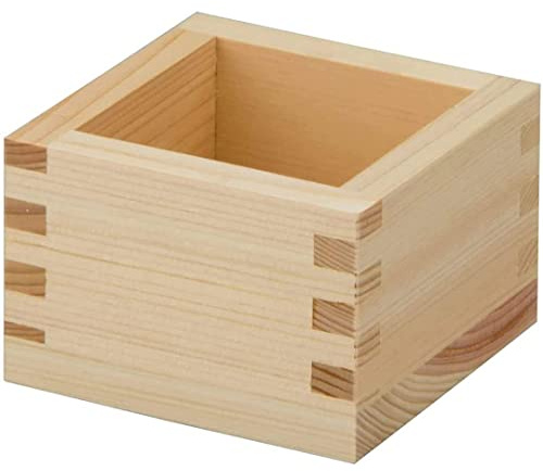 TIKUSAN Wooden Sake Cups Masu Japanese Hinoki Wood Sake Box Made in Japan (6.1 fl oz(1go))